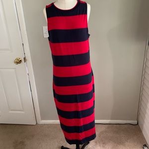 NWT Rugby Stripe Target Midi Dress, Sz M